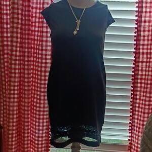 Rampage Black Mini Dress with Blue Accents